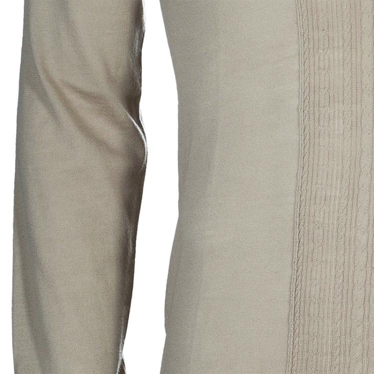 Pre Owned Burberry Men's Beige Merino Wool Pullover M