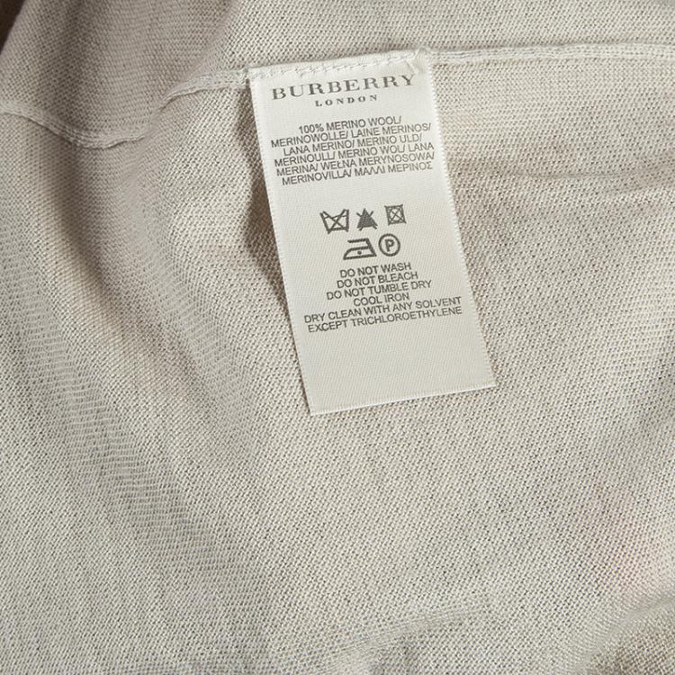 Pre Owned Burberry Men's Beige Merino Wool Pullover M