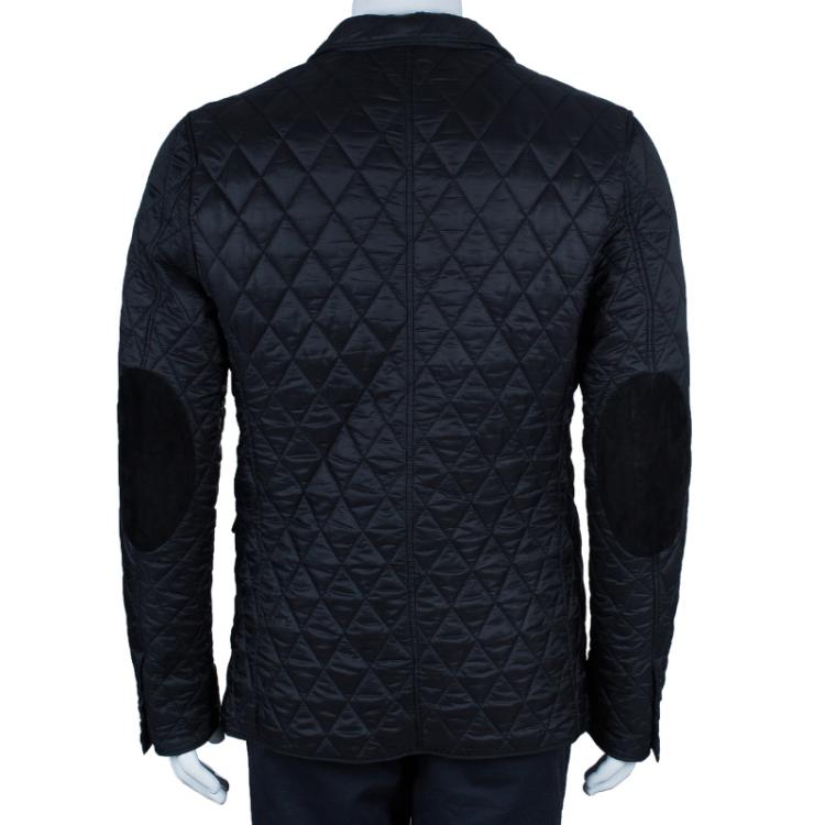 Pre Owned Burberry Men's Black Diamond Quilted Jacket L