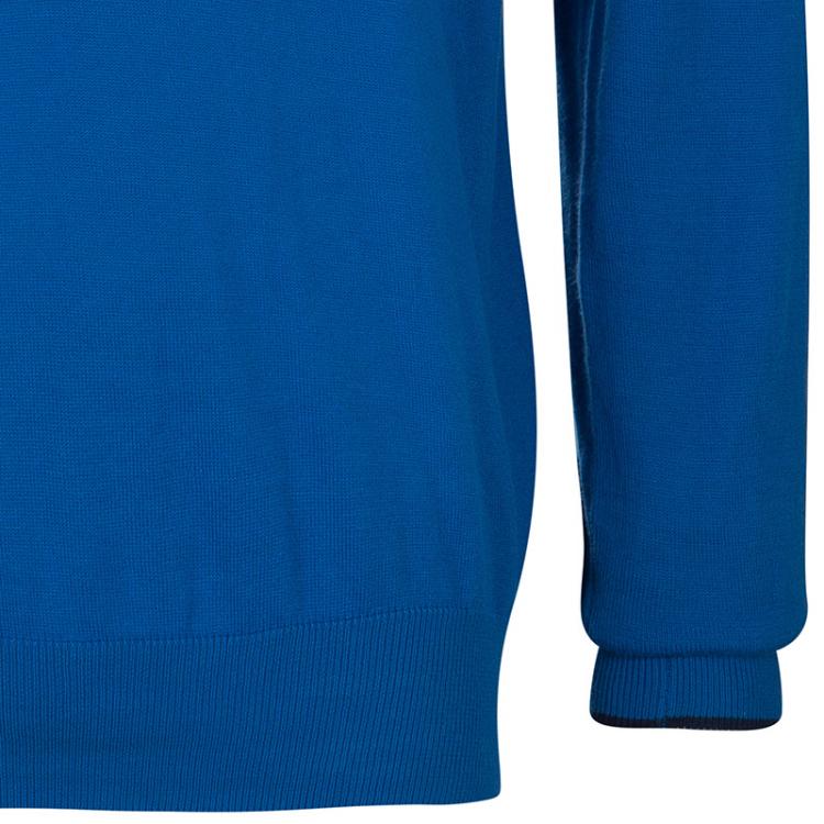 Pre Owned Burberry Blue Long Sleeve Knit Sweater L