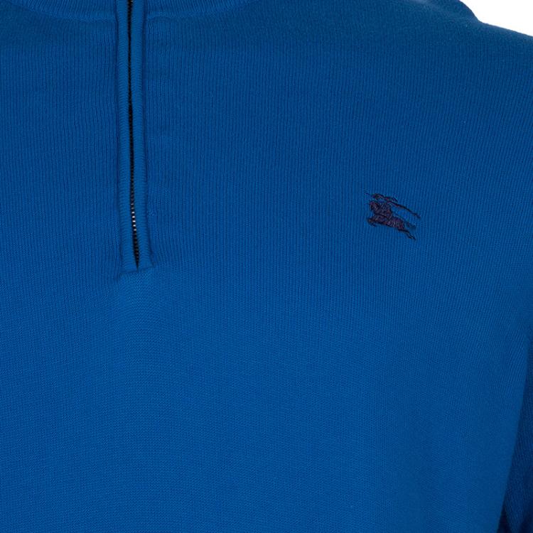 Pre Owned Burberry Blue Long Sleeve Knit Sweater L