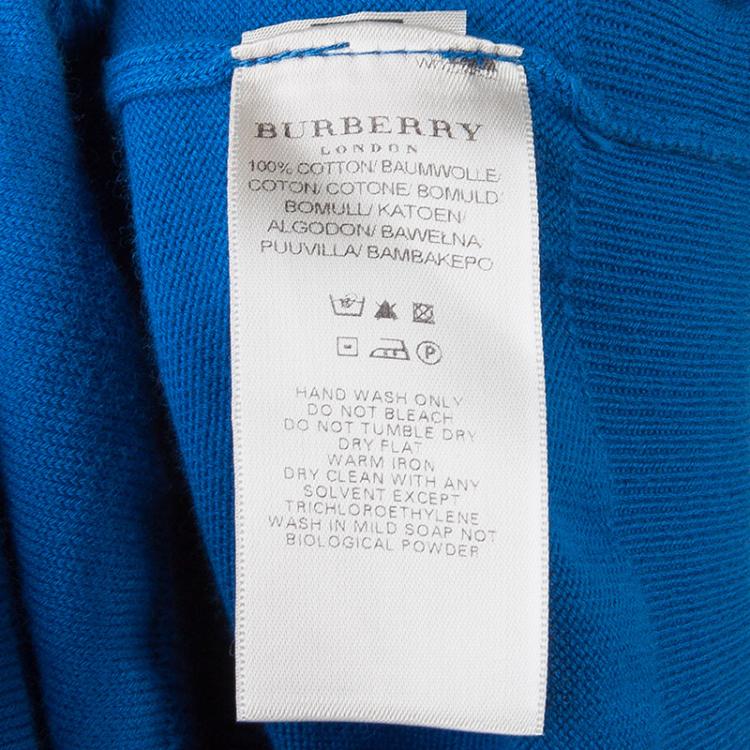 Pre Owned Burberry Blue Long Sleeve Knit Sweater L