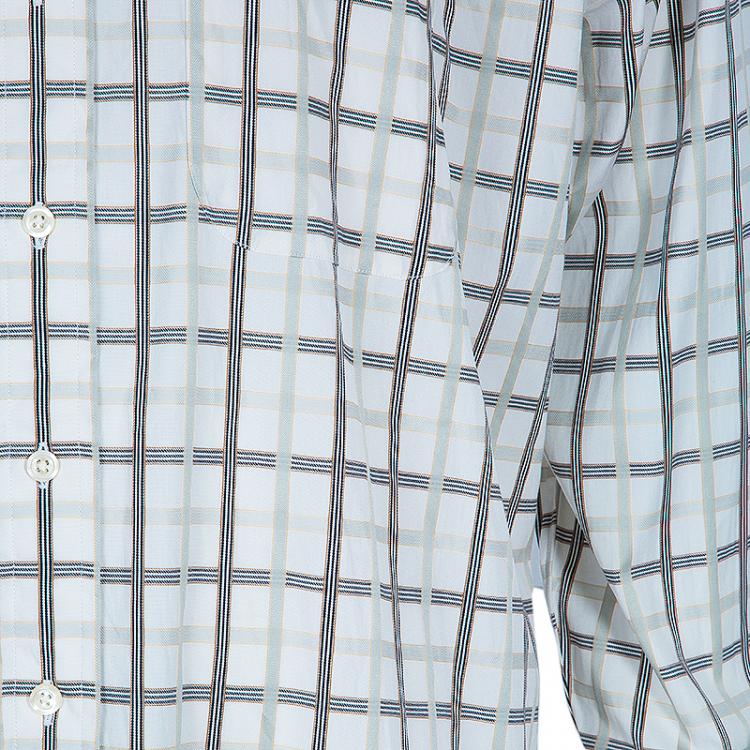 Pre Owned Burberry Men's Check Cotton Shirt XXL