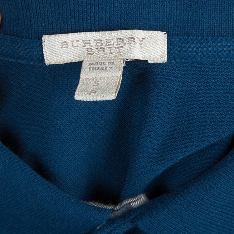 Pre Owned Burberry Men's Teal Polo Shirt S