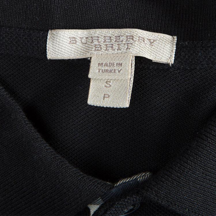 Pre Owned Burberry Black Polo Shirt S
