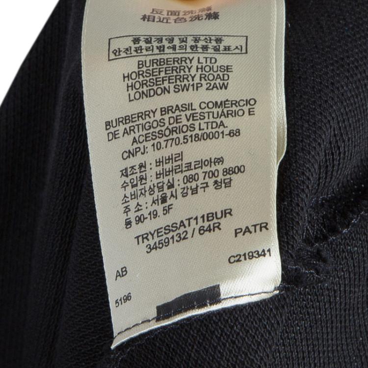 Pre Owned Burberry Black Polo Shirt S