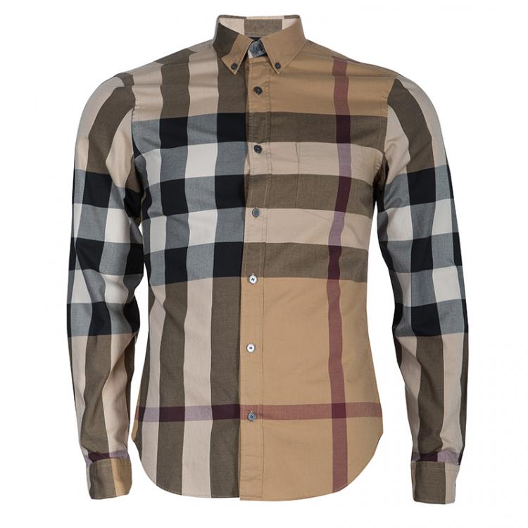 Burberry Men's Novacheck Button Down Shirt S Burberry | The Luxury Closet