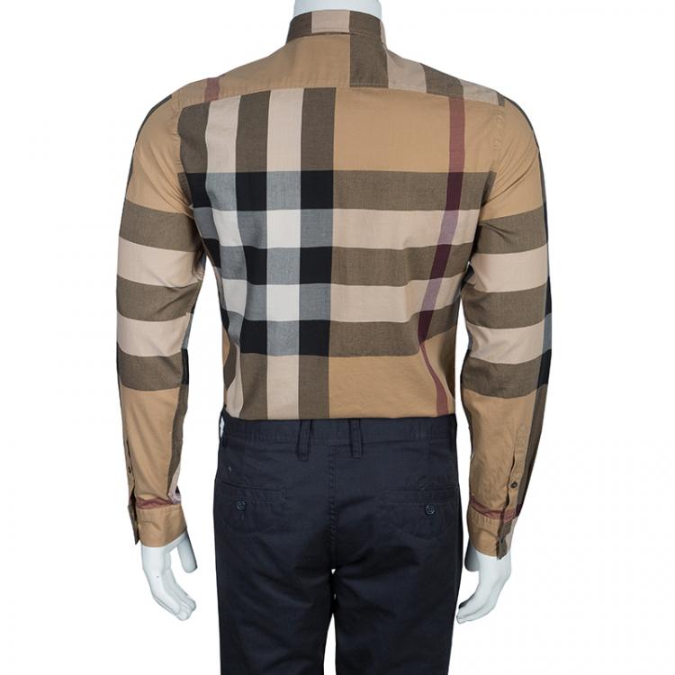 Pre Owned Burberry Men's Novacheck Button Down Shirt S