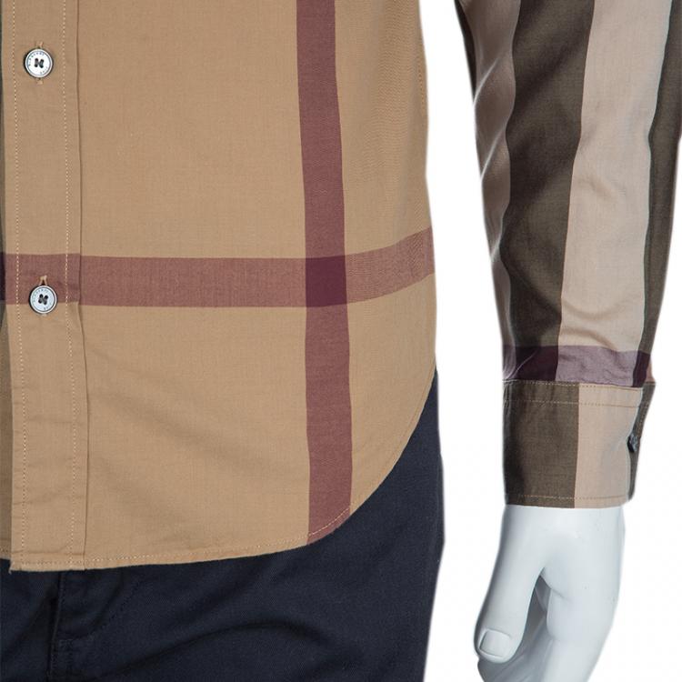 Pre Owned Burberry Men's Novacheck Button Down Shirt S