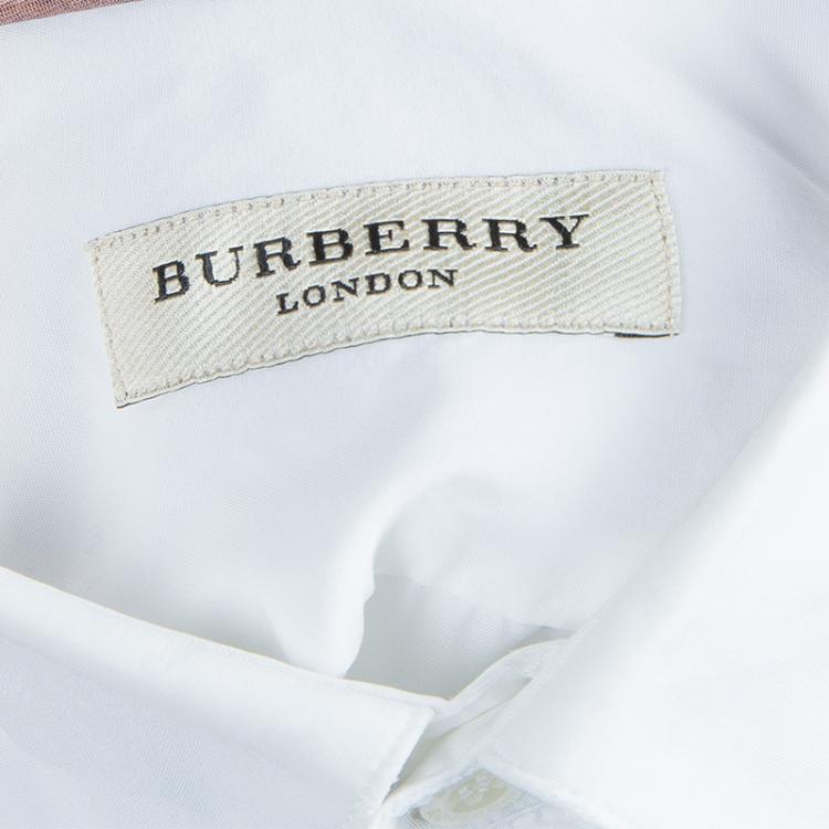 Pre Owned Burberry White Long Sleeve Shirt M