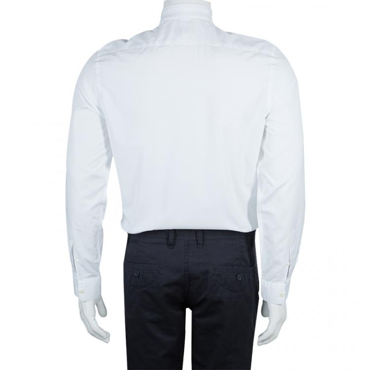 Pre Owned Burberry White Button Down Long Sleeve Tailored Cotton Shirt S