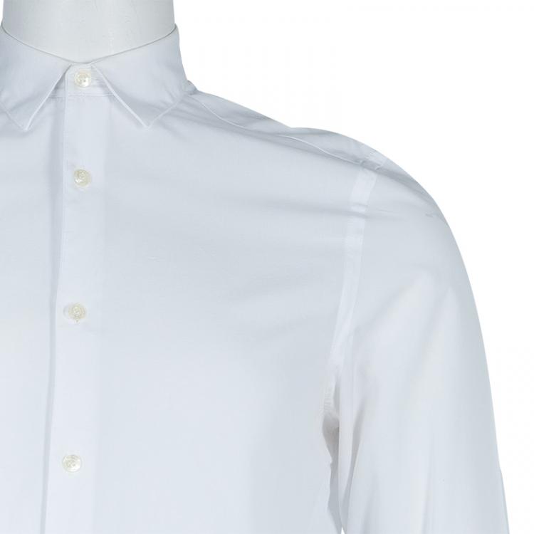 Pre Owned Burberry White Button Down Long Sleeve Tailored Cotton Shirt S