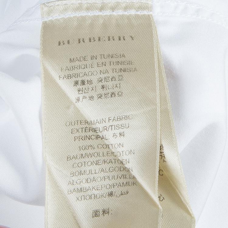 Pre Owned Burberry White Button Down Long Sleeve Tailored Cotton Shirt S