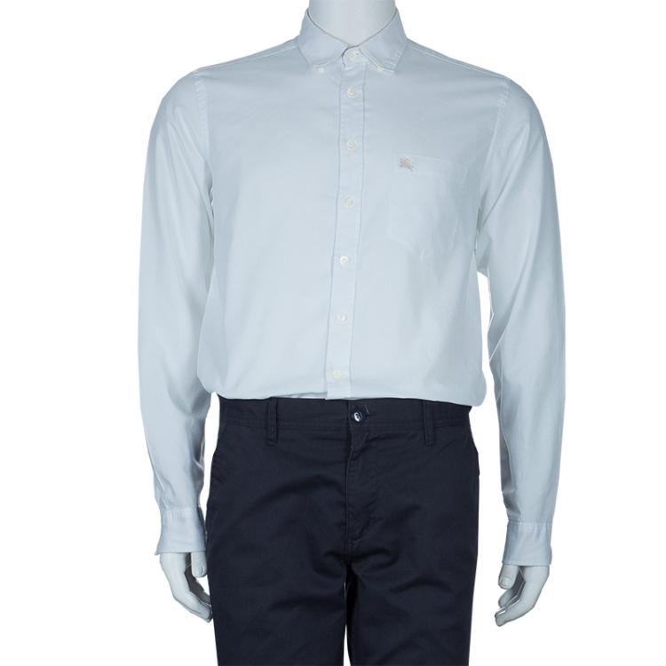 Pre Owned Burberry White Long Sleeve Buttondown Cotton Shirt L