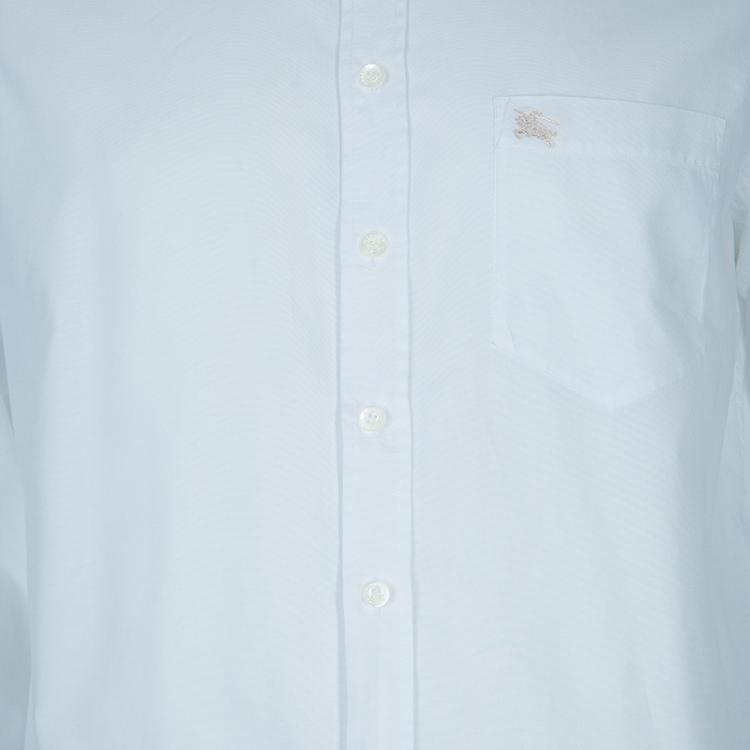 Pre Owned Burberry White Long Sleeve Buttondown Cotton Shirt L