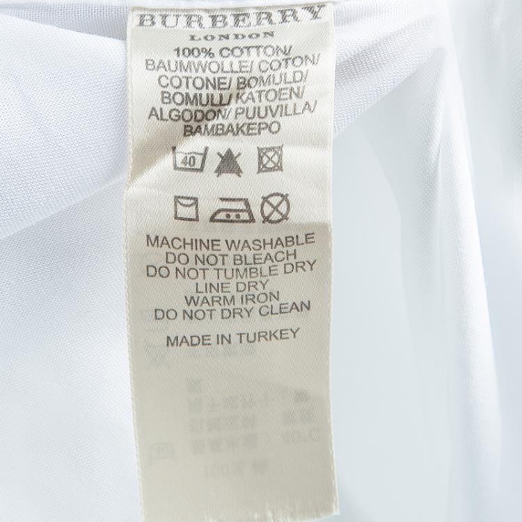 Pre Owned Burberry White Long Sleeve Buttondown Cotton Shirt L