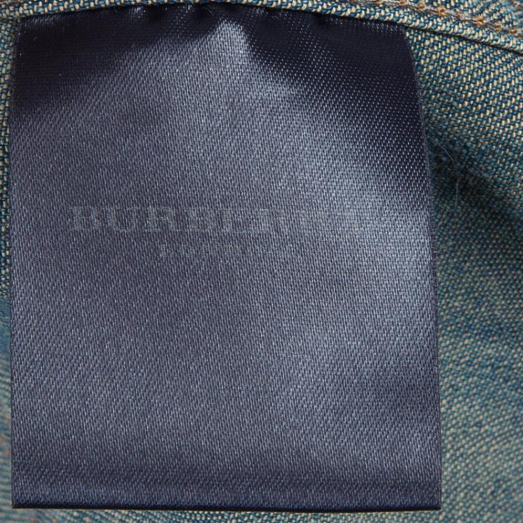 Pre Owned Burberry Indigo Denim Long Sleeve Buttondown Shirt M