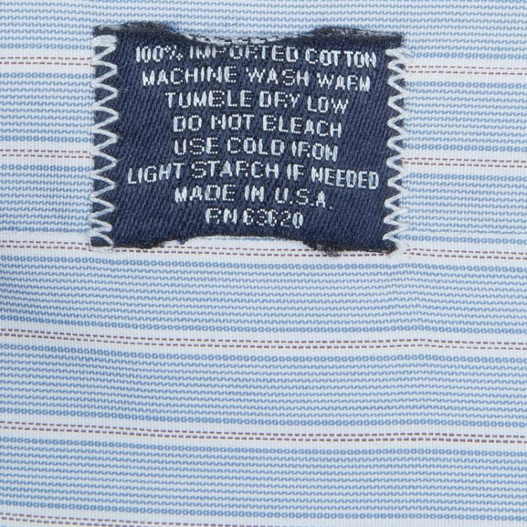 Pre Owned Burberry Blue Striped Cotton Shirt L