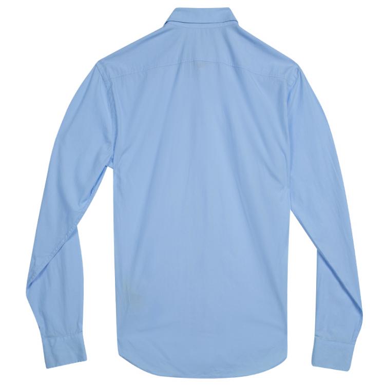 Pre Owned Burberry Blue Long Sleeve Buttondown Cotton Shirt XS