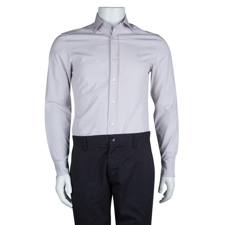 Pre Owned Burberry Lavender Long Sleeve Buttondown Cotton Shirt S