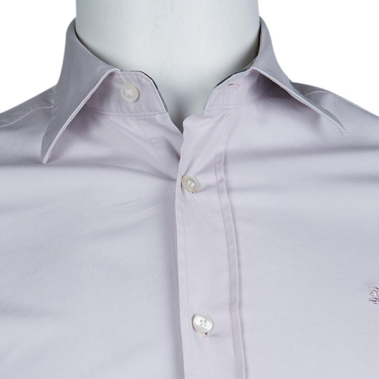 Pre Owned Burberry Lavender Long Sleeve Buttondown Cotton Shirt S