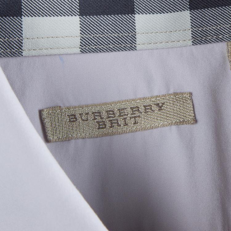 Pre Owned Burberry Lavender Long Sleeve Buttondown Cotton Shirt S