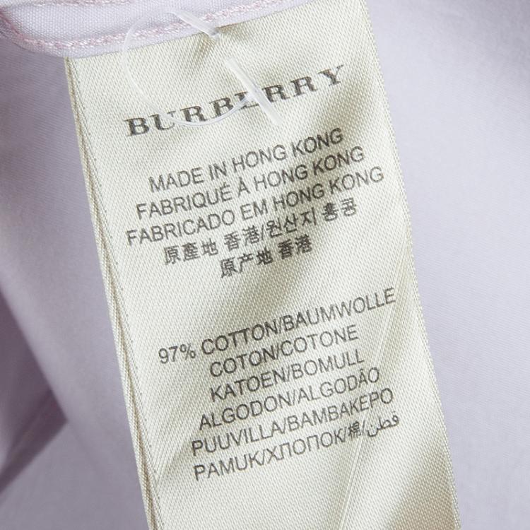 Pre Owned Burberry Lavender Long Sleeve Buttondown Cotton Shirt S
