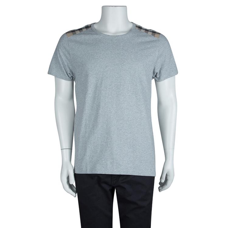 Burberry Grey Novacheck Shoulder Patch Detail T-Shirt XL Burberry | TLC