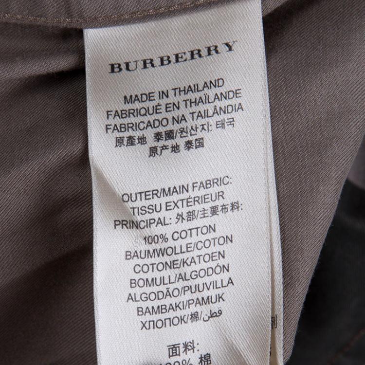 مملوكة مسبقًا Burberry Brown Novacheck Long Sleeve Button Front Cotton Shirt L