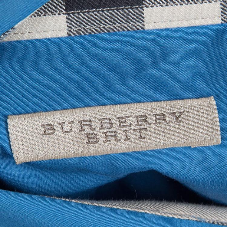 مملوكة مسبقًا Burberry Blue Long Sleeve Button Front Cotton Shirt L
