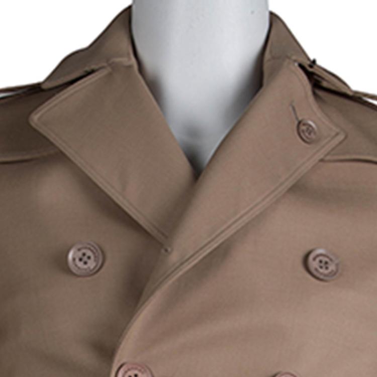 Pre Owned Burberry Prorsum Beige Wool Belted Trenchcoat S