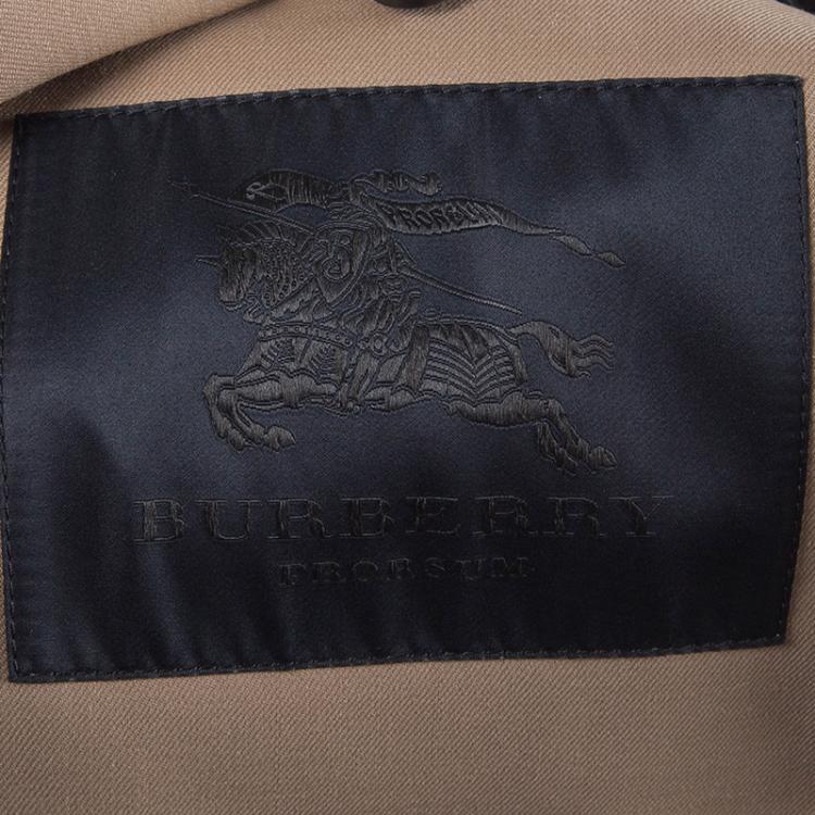 Pre Owned Burberry Prorsum Beige Wool Belted Trenchcoat S