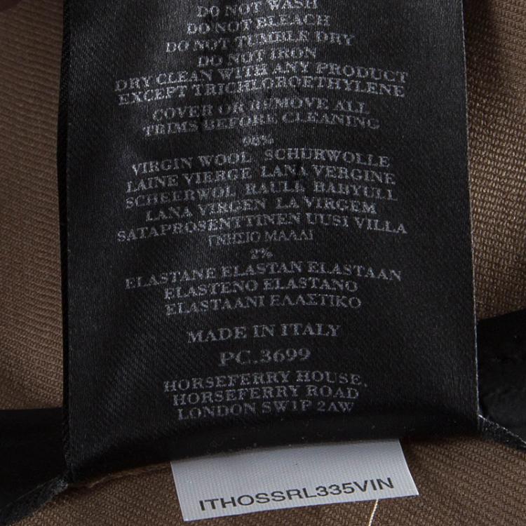Pre Owned Burberry Prorsum Beige Wool Belted Trenchcoat S