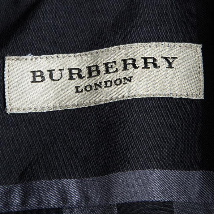 Pre Owned Burberry London Grey Checked Cotton Long Sleeve Button Front Shirt S