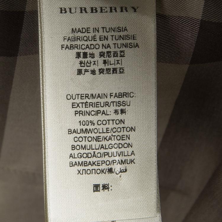 Pre Owned Burberry London Brown Checked Cotton Long Sleeve Button Front Shirt S