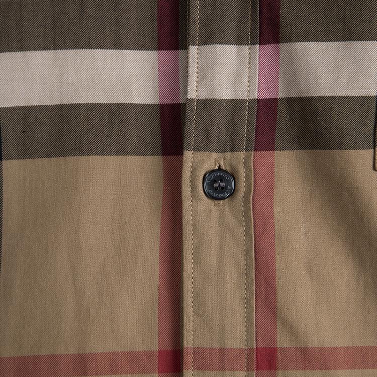Pre Owned Burberry Brit Brown Nova Check Long Sleeve Button Front Shirt M