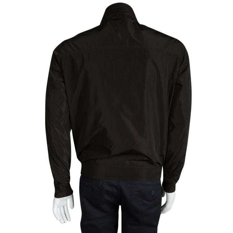 Pre Owned Burberry Brown Long Sleeve Bomber Jacket M