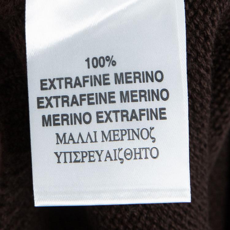 Pre Owned Burberry London Brown Merino Wool Crew Neck Sweater S