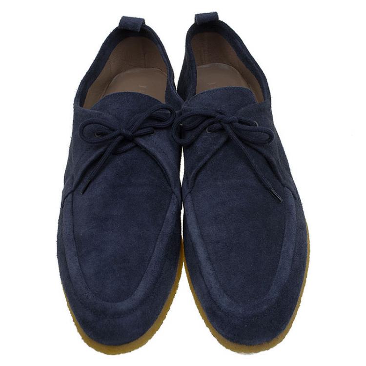 Pre Owned Burberry Navy Blue Suede Tobias Loafers Size 45