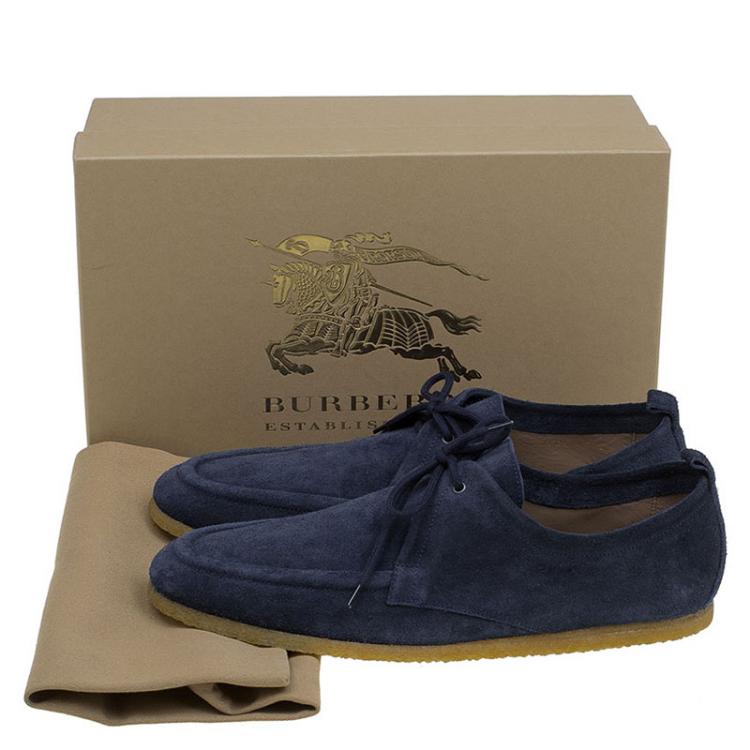 Pre Owned Burberry Navy Blue Suede Tobias Loafers Size 45