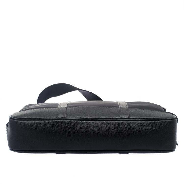 Pre Owned Burberry Black Nylon and Leather Newburg Laptop Briefcase