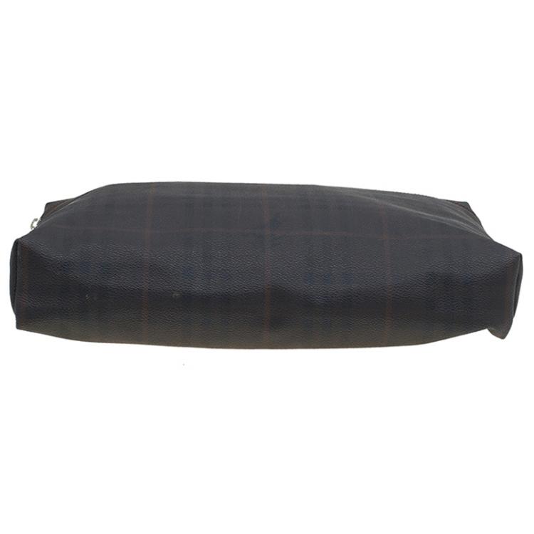 Pre Owned Burberry Brown Smoked Check PVC Document Case