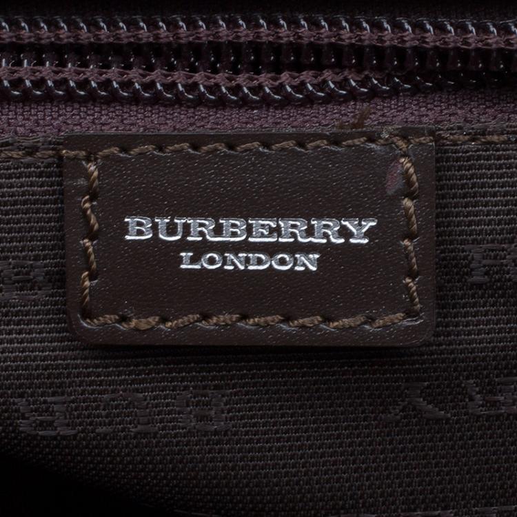 Pre Owned Burberry Brown Smoked Check PVC Document Case