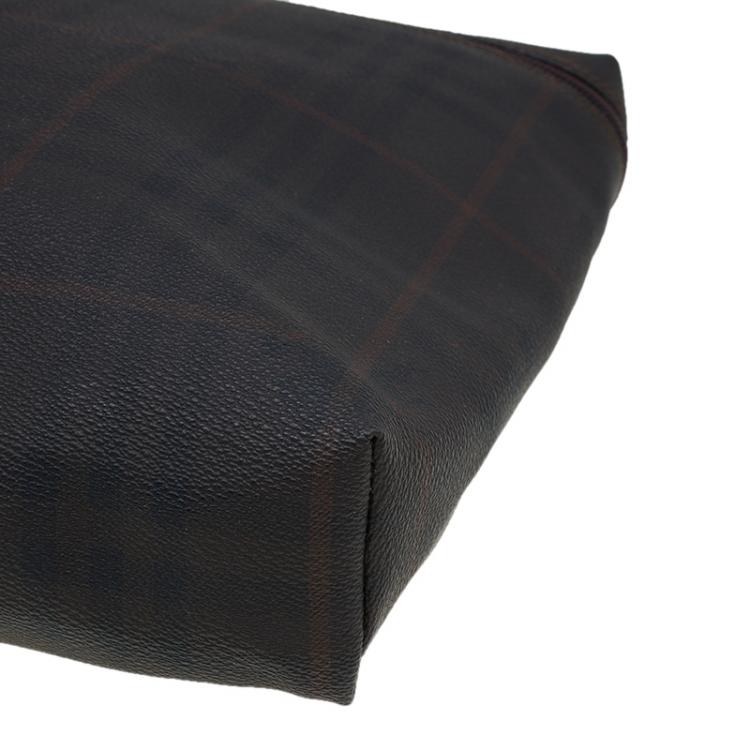 Pre Owned Burberry Brown Smoked Check PVC Document Case