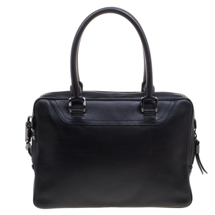 Pre Owned Burberry Black Leather Briefcase