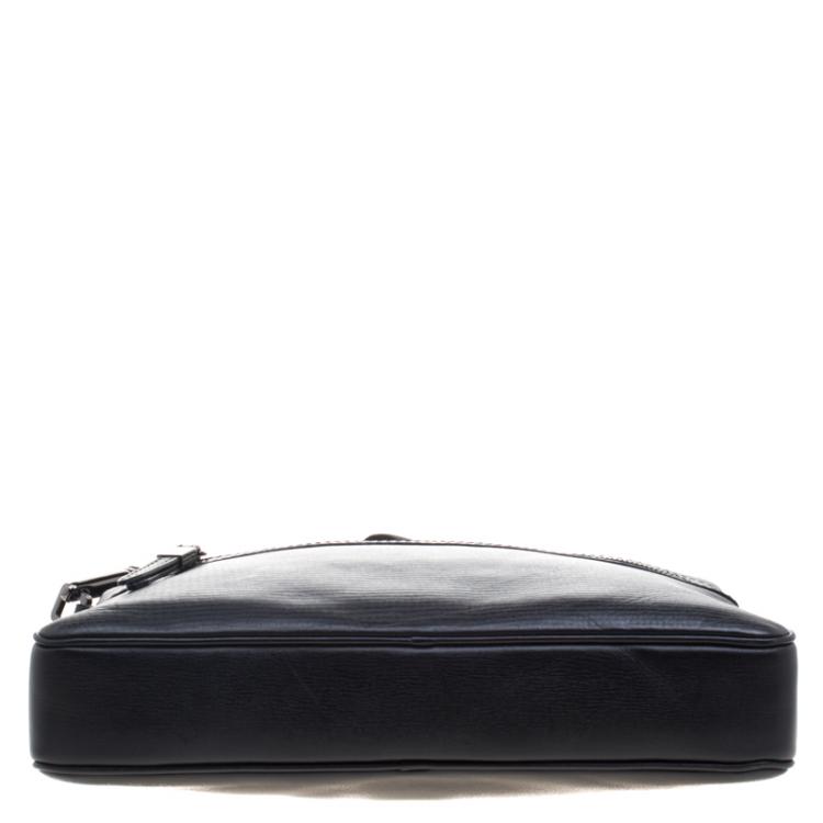 Pre Owned Burberry Black Leather Briefcase