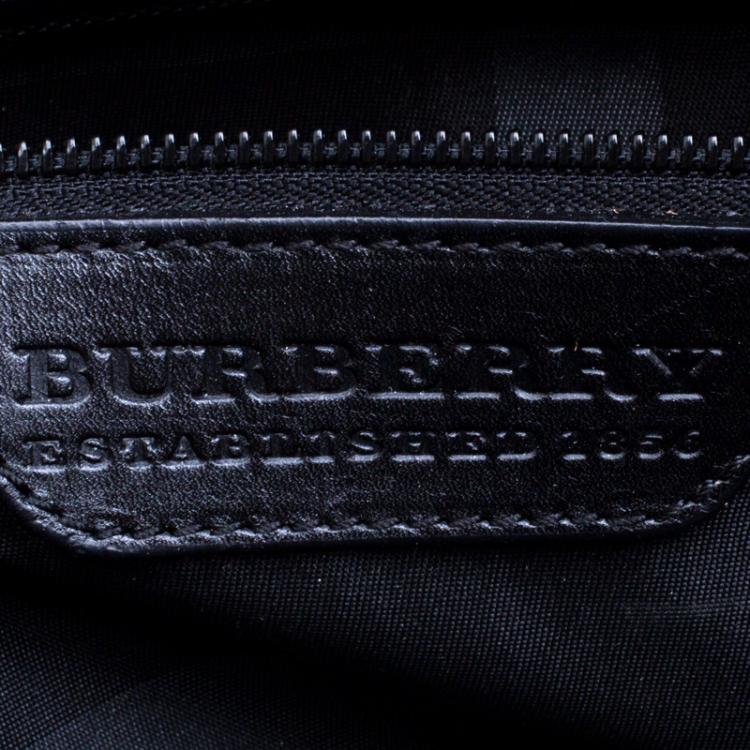 Pre Owned Burberry Black Leather Briefcase
