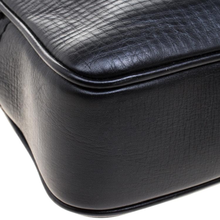 Pre Owned Burberry Black Leather Briefcase