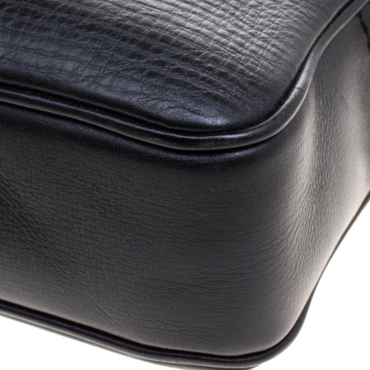 Pre Owned Burberry Black Leather Briefcase