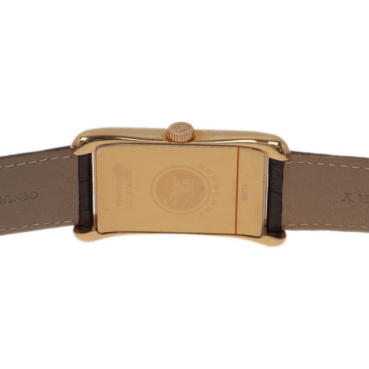 Pre Owned Burberry Grey Gold-Plated Stainless Steel BU3000 Men's Wristwatch 26MM